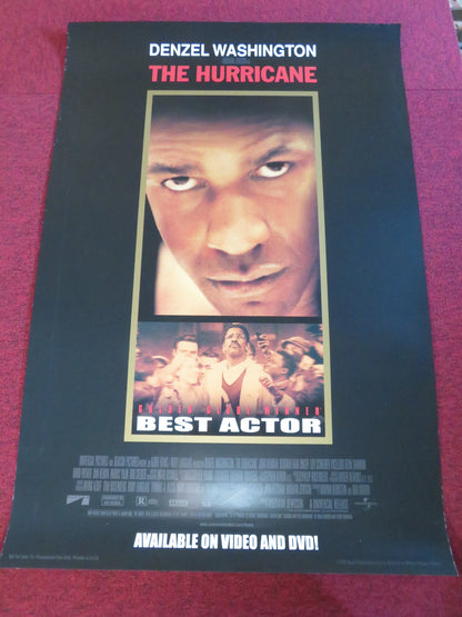 THE HURRICANE DVD & VHS VIDEO POSTER ROLLED DENZEL WASHINGTON L. SCHREIBER 1999