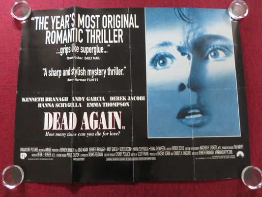 DEAD AGAIN - B UK QUAD ROLLED POSTER JENNETH BRANNAGH EMMA THOMPSON 1991