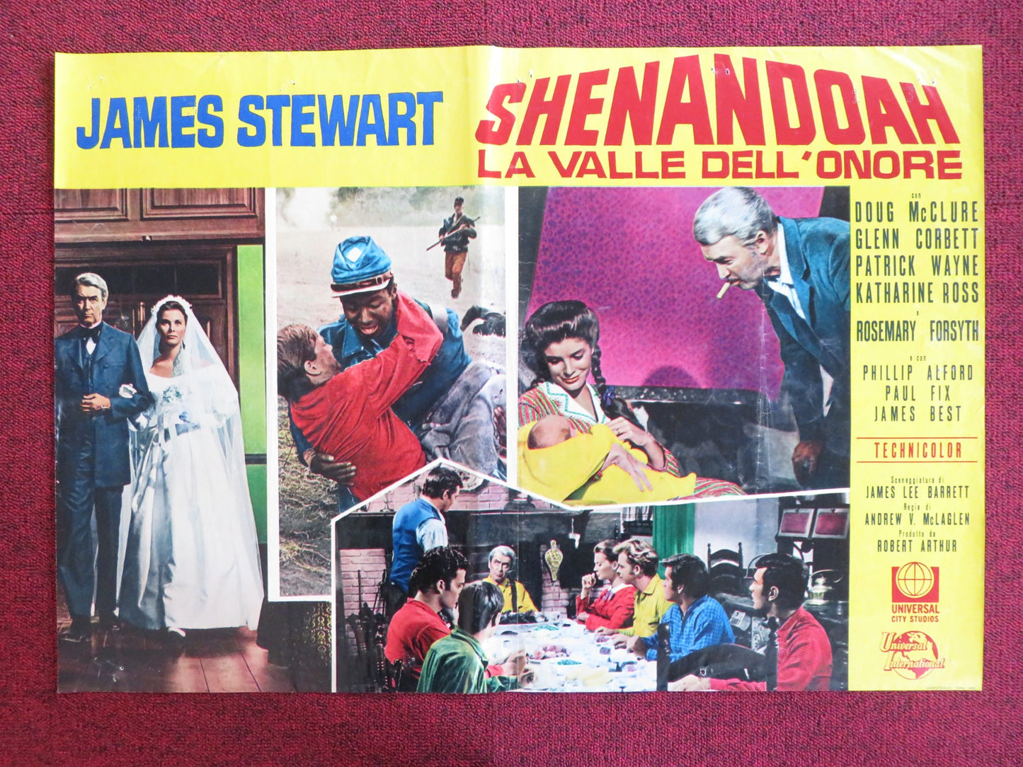 SHENANDOAH - G ITALIAN FOTOBUSTA POSTER JAMES STEWART DOUG MCCLURE 1965