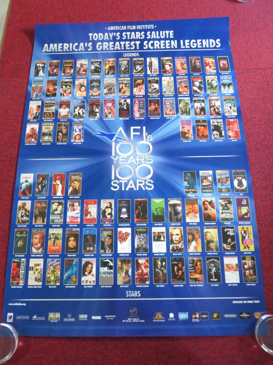 AFI'S 100 YEARS 100 STARS VHS VIDEO POSTER ROLLED AMERICAN FILM INSTITUTE 1999