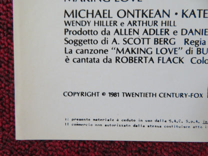 MAKING LOVE - F ITALIAN FOTOBUSTA POSTER MICHAEL ONTKEAN KATE JACKSON 1982