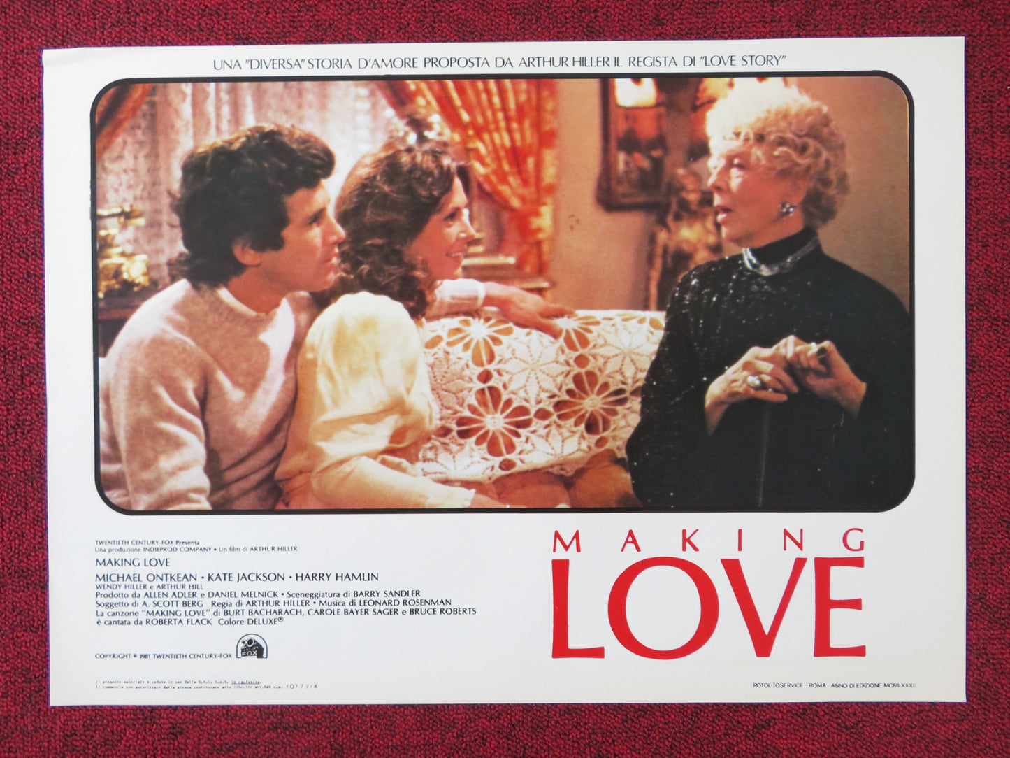 MAKING LOVE - G ITALIAN FOTOBUSTA POSTER MICHAEL ONTKEAN KATE JACKSON 1982