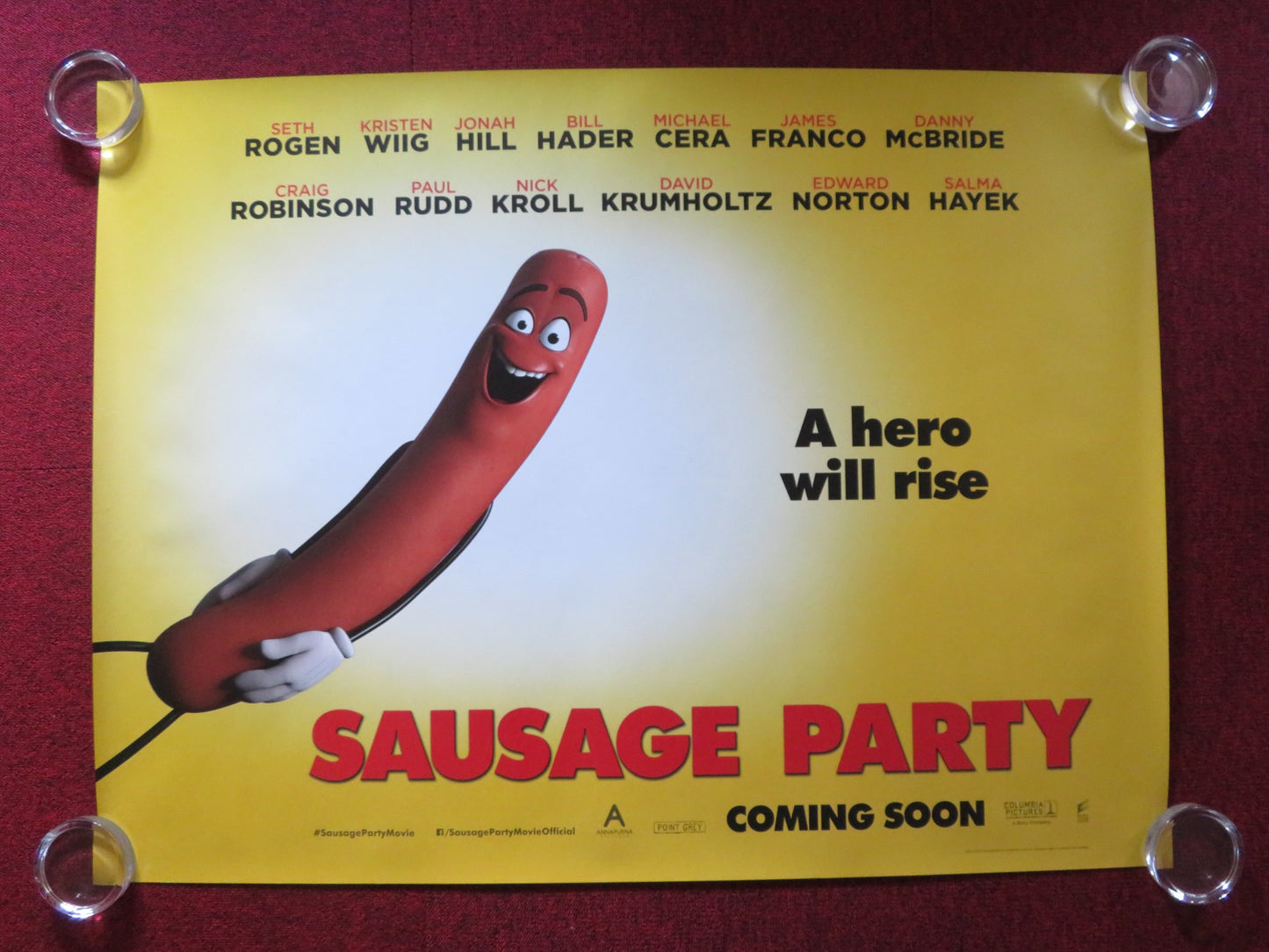 SAUSAGE PARTY UK QUAD ROLLED POSTER ALISTAIR ABELL IRIS APATOW 2016