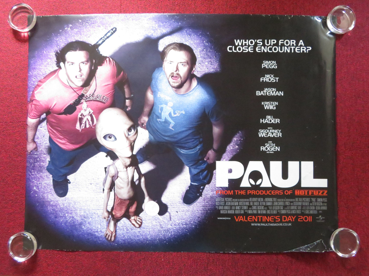 PAUL UK QUAD ROLLED POSTER SIMON PEGG NICK FROST 2011