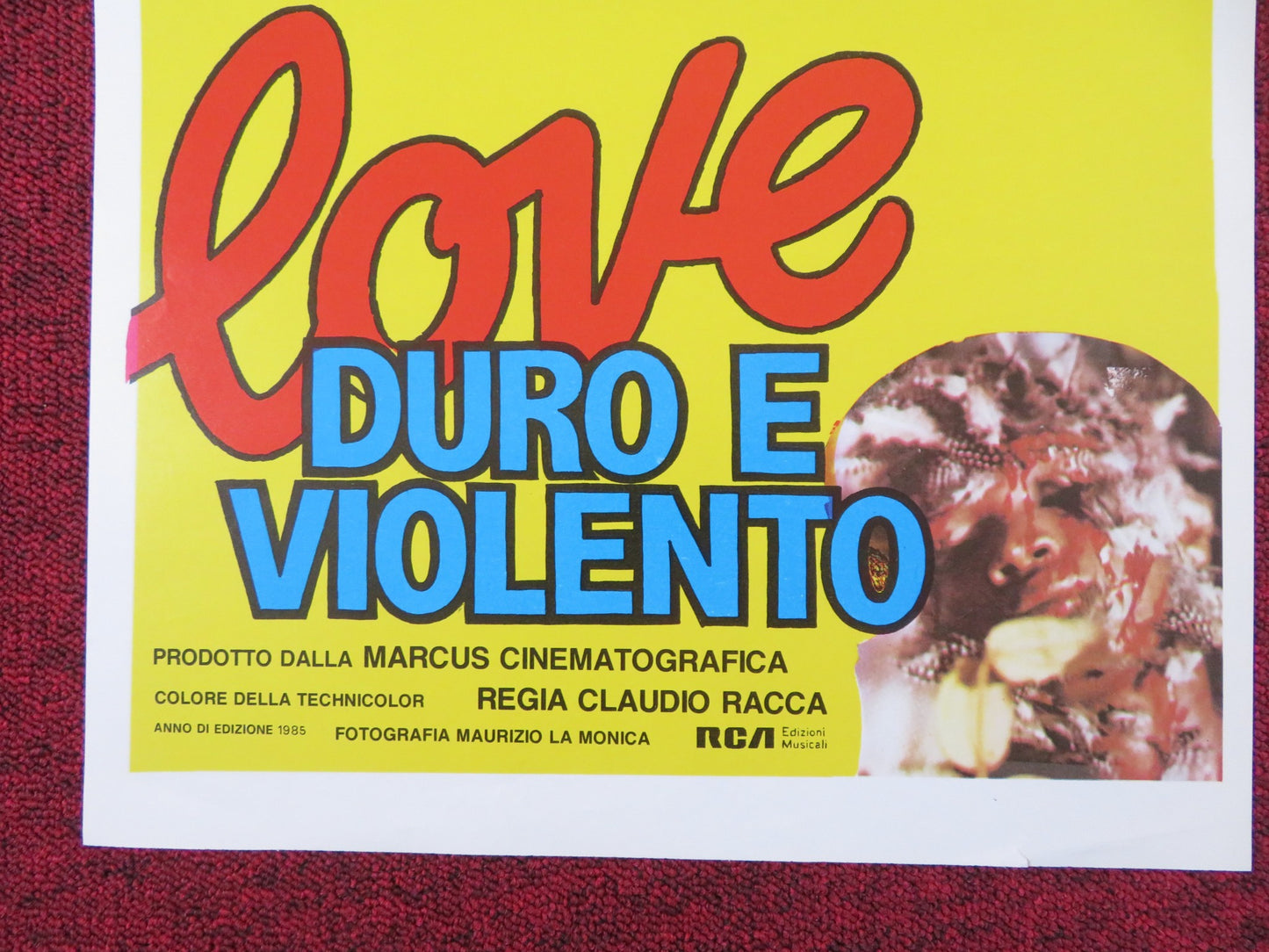 LOVE DURO E VIOLENTO ITALIAN LOCANDINA POSTER CHRISTOPHER CRUISE . FAVER 1985