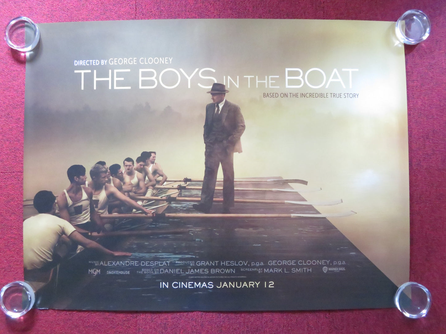 THE BOYS IN THE BOAT UK QUAD ROLLED POSTER JOEL EDGERTON CALLUM TURNER 2023