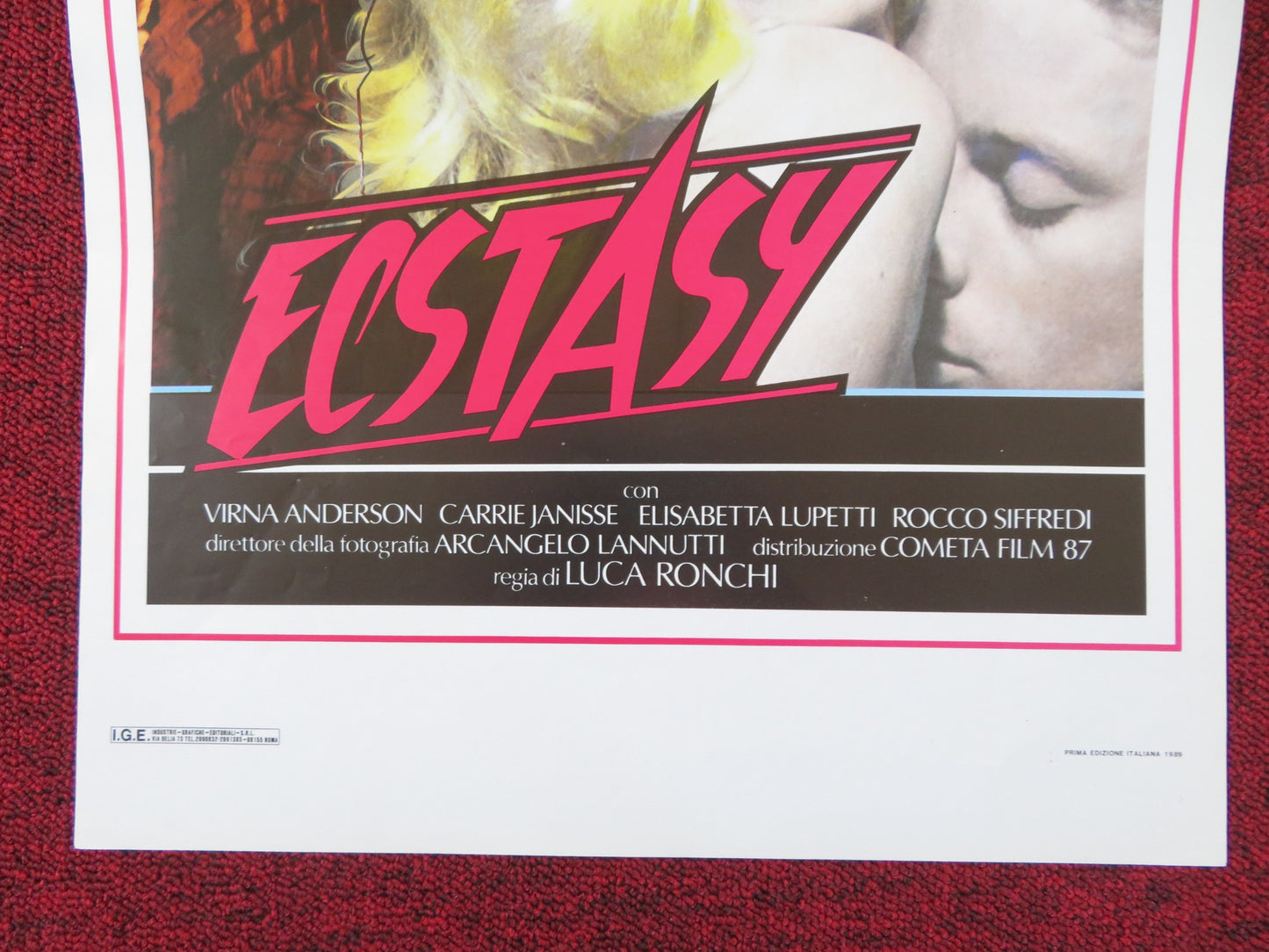 ECSTASY ITALIAN LOCANDINA POSTER MOANA POZZI VIRNA ANDERSON 1989