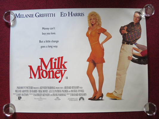 MILK MONEY UK QUAD ROLLED POSTER MELANIE GRIFFITH ED HARRIS 1994