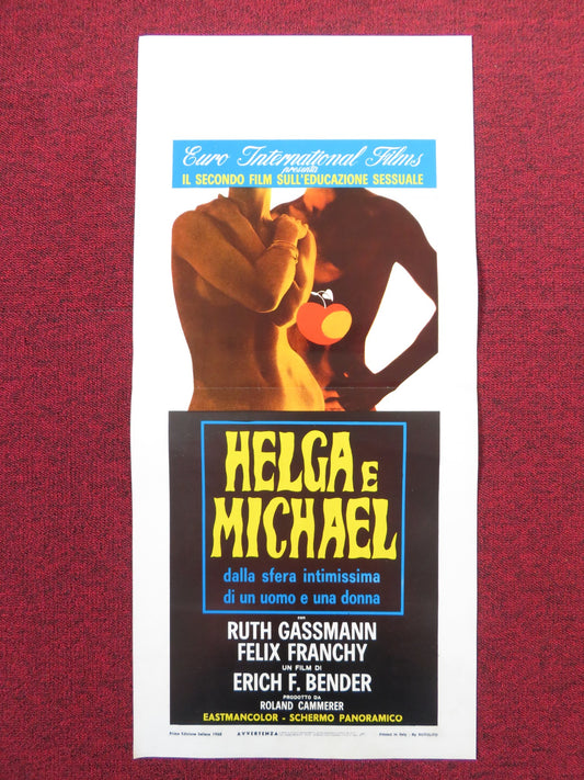 MICHAEL AND HELGA ITALIAN LOCANDINA POSTER RUTH GASSMAN FELIX FRANCHY 1968