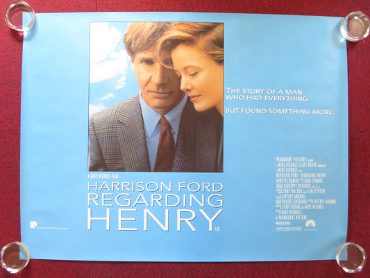 REGARDING HENRY UK QUAD ROLLED POSTER HARRISON FORD ANNETTE BENING 1991