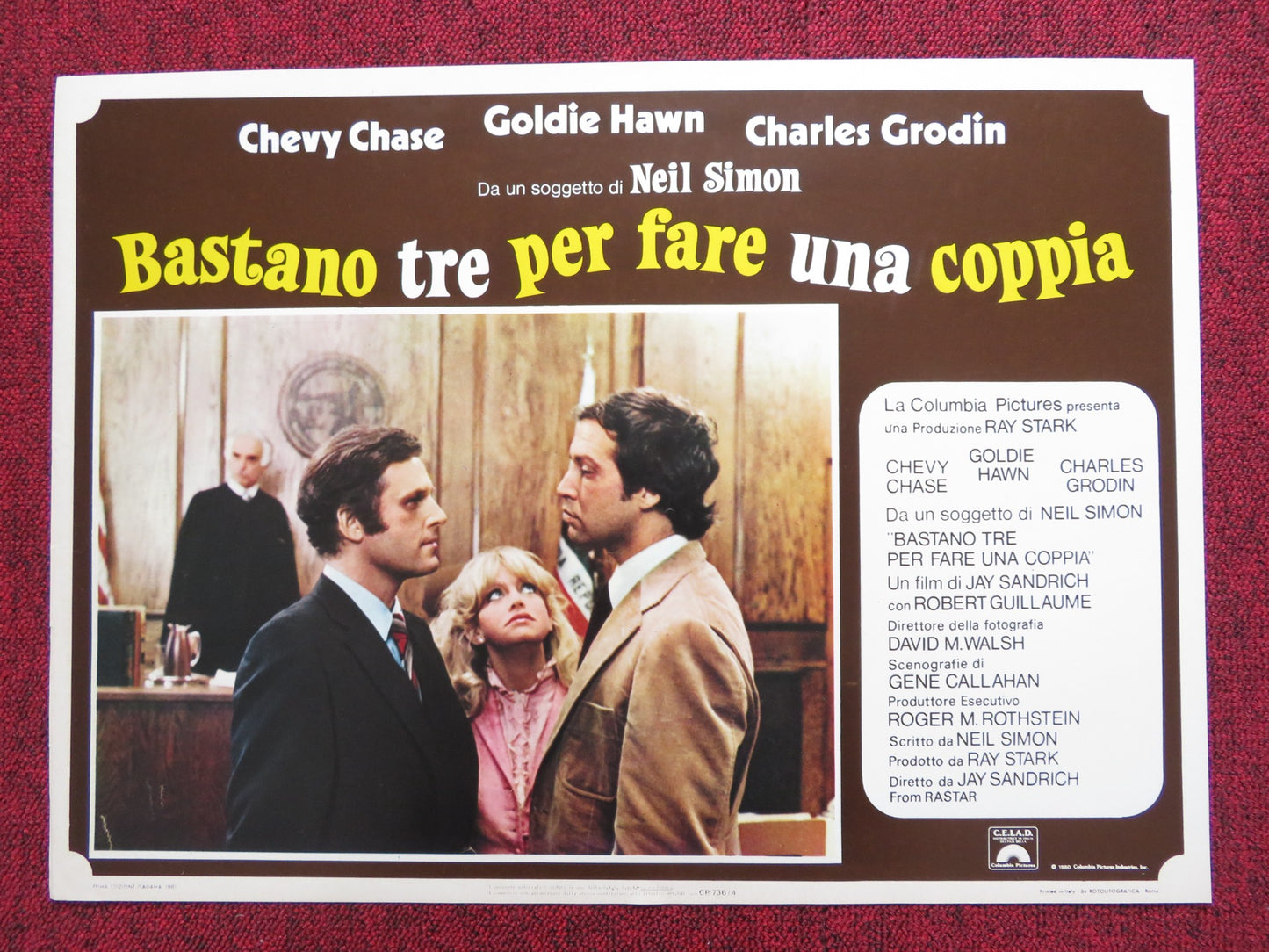 SEEMS LIKE OLD TIMES ITALIAN FOTOBUSTA POSTER GOLDIE HAWN CHEVY CHASE 1980