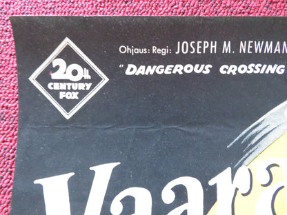 DANGEROUS CROSSING FINNISH POSTER JEANNE CRAIN MICHAEL RENNIE 1954