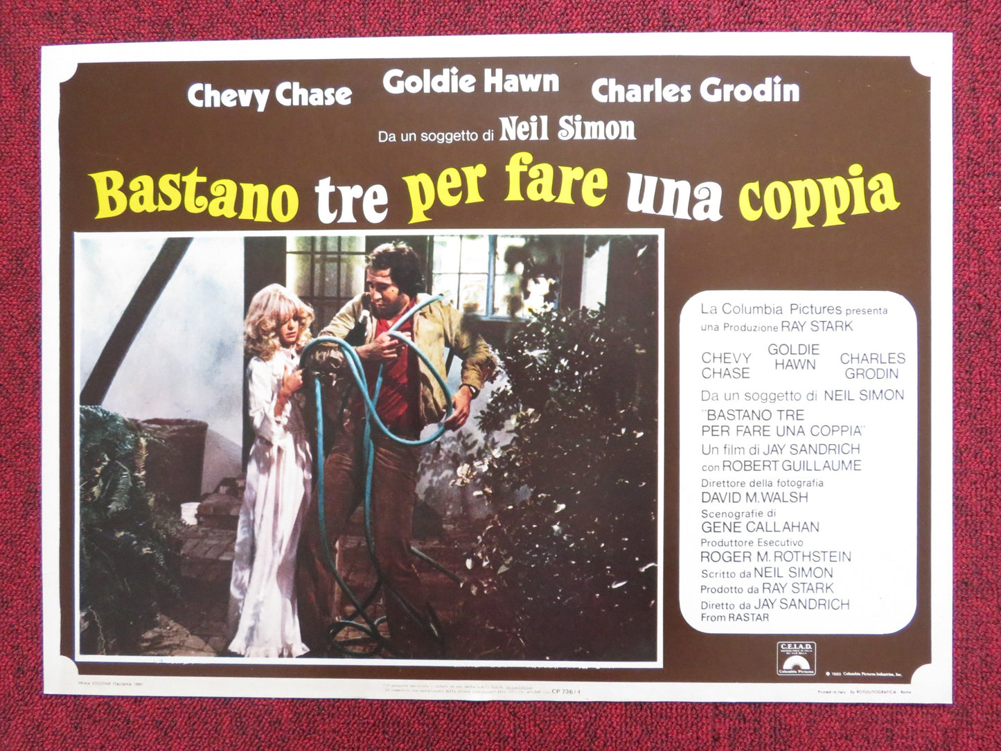 SEEMS LIKE OLD TIMES - D ITALIAN FOTOBUSTA POSTER GOLDIE HAWN CHEVY CHASE 1980