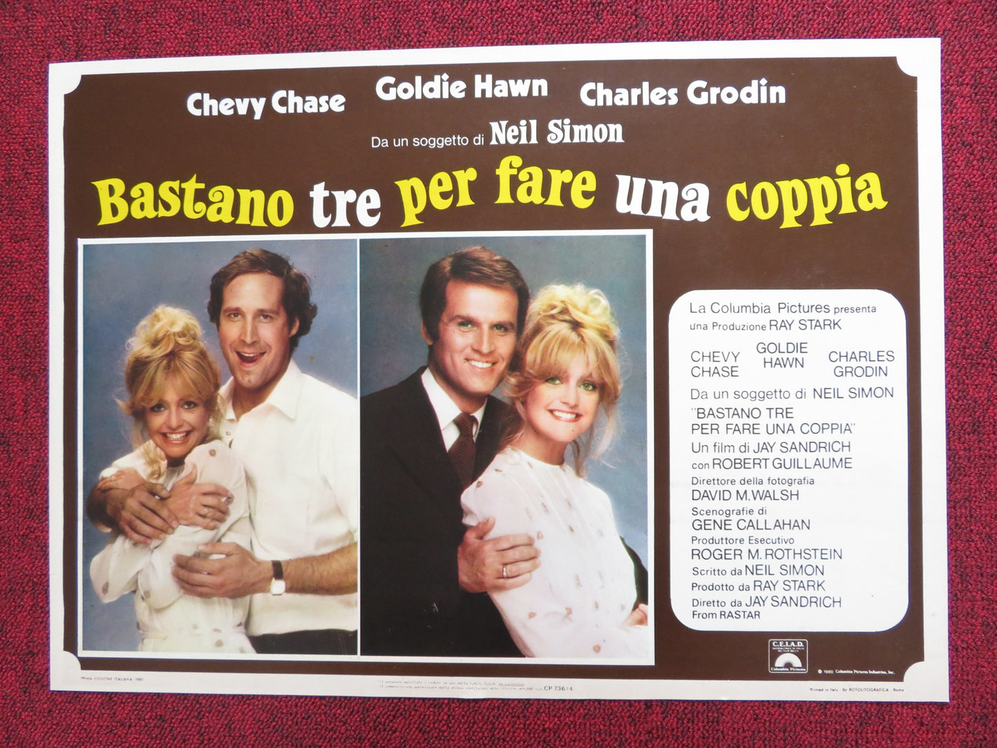 SEEMS LIKE OLD TIMES - E ITALIAN FOTOBUSTA POSTER GOLDIE HAWN CHEVY CHASE 1980