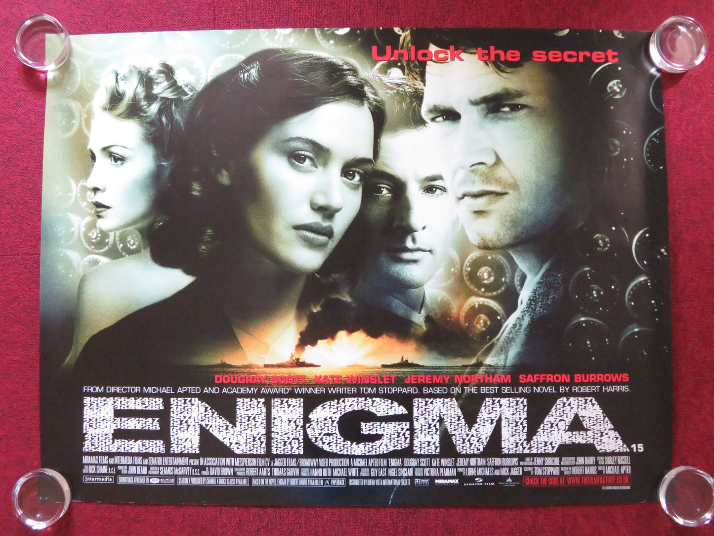 ENIGMA UK QUAD ROLLED POSTER DOUGRAY SCOTT KATE WINSLET 2001