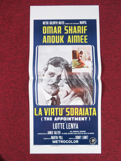 THE APPOINTMENT ITALIAN LOCANDINA POSTER OMAR SHARIF ANOUK AIMEE 1969