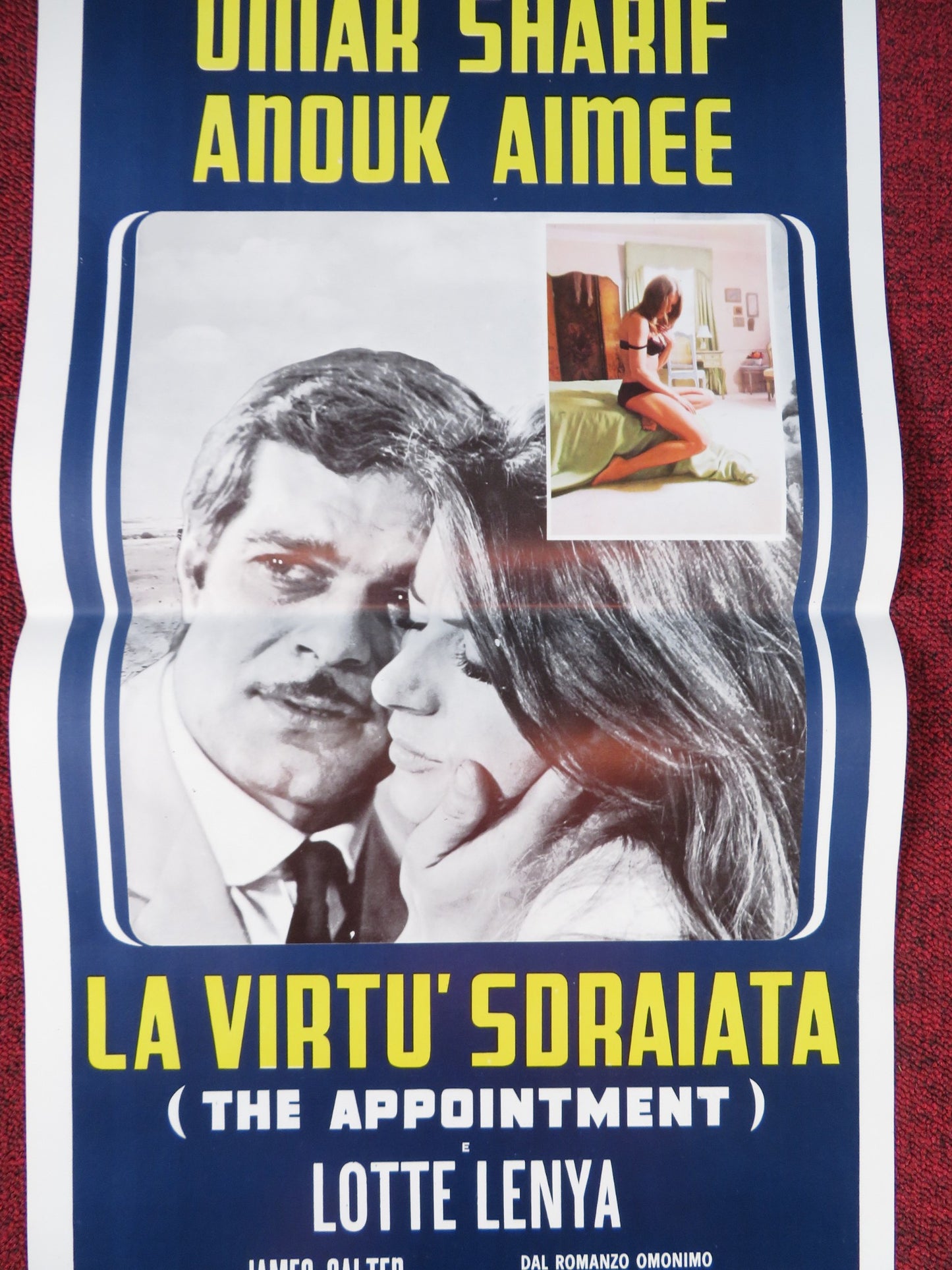 THE APPOINTMENT ITALIAN LOCANDINA POSTER OMAR SHARIF ANOUK AIMEE 1969