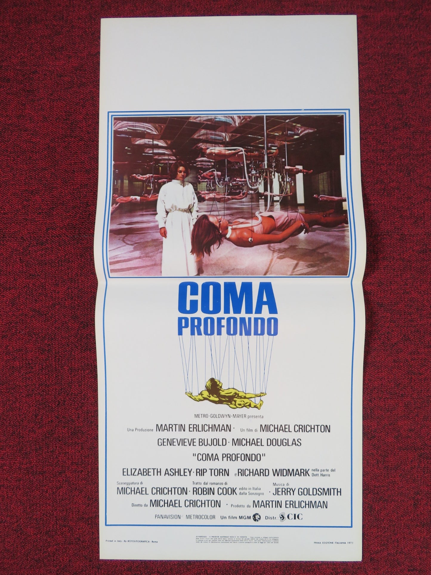 COMA ITALIAN LOCANDINA POSTER GENEVIEVE BUJOLD MICHAEL DOUGLAS 1978