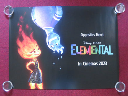 ELEMENTAL UK QUAD ROLLED POSTER DISNEY LEAH LEWIS MAMOUDOU ATHIE 2023