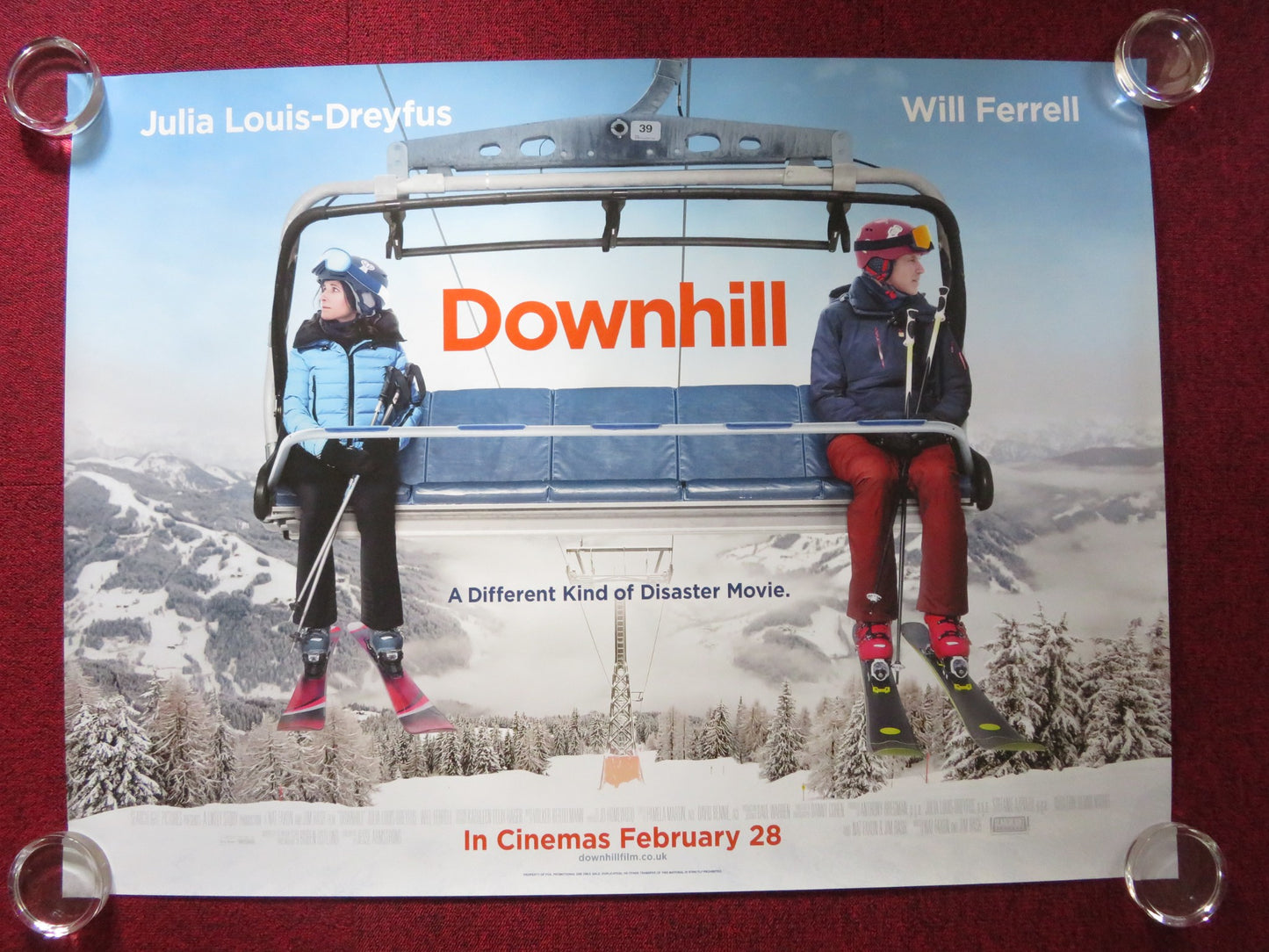 DOWNHILL UK QUAD ROLLED POSTER WILL FERRELL JULIA LOUIS-DREYFUS 2020