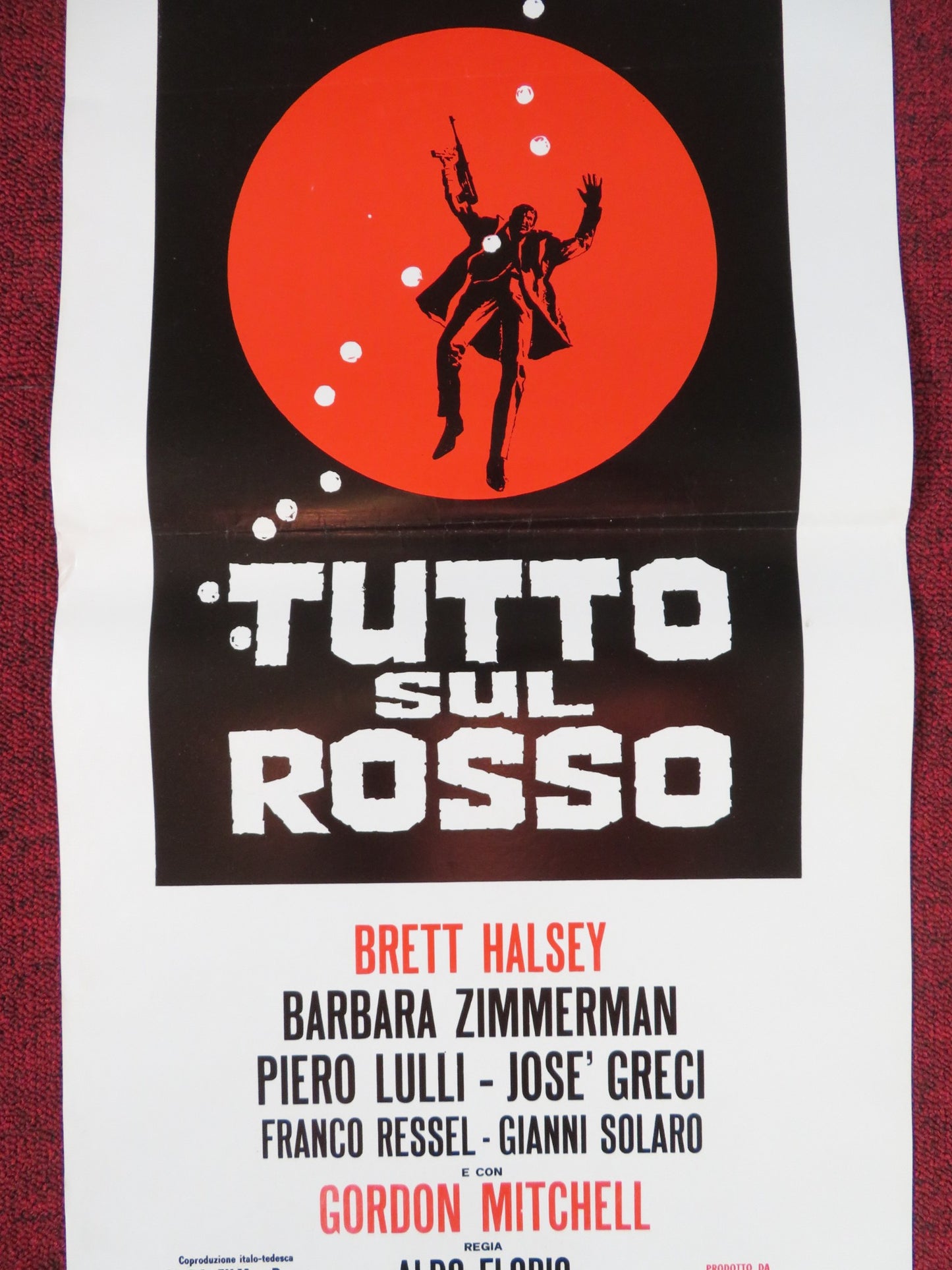 TUTTO SUL ROSSO ITALIAN LOCANDINA POSTER BRETT HALSEY BARBARA ZIMMERMAN 1968