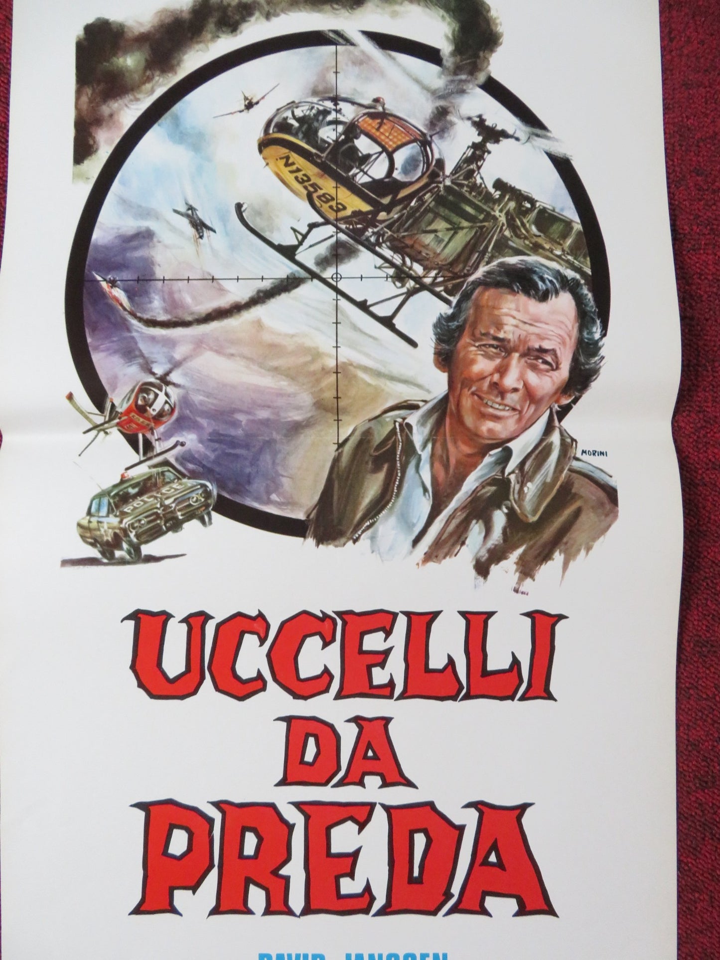 BIRDS OF PREY ITALIAN LOCANDINA POSTER DAVID JANSSEN RALPH MEEKER 1973