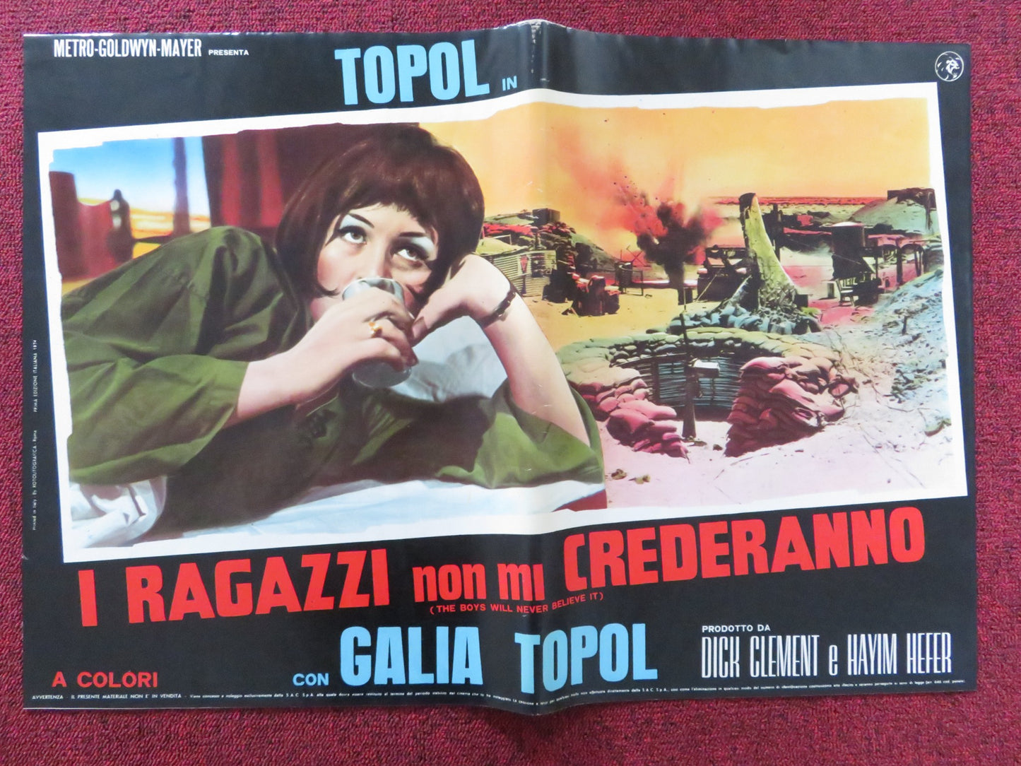 THE BOYS WILL NEVER BELIEVE IT - A ITALIAN FOTOBUSTA POSTER TOPOL CHANCE 1971