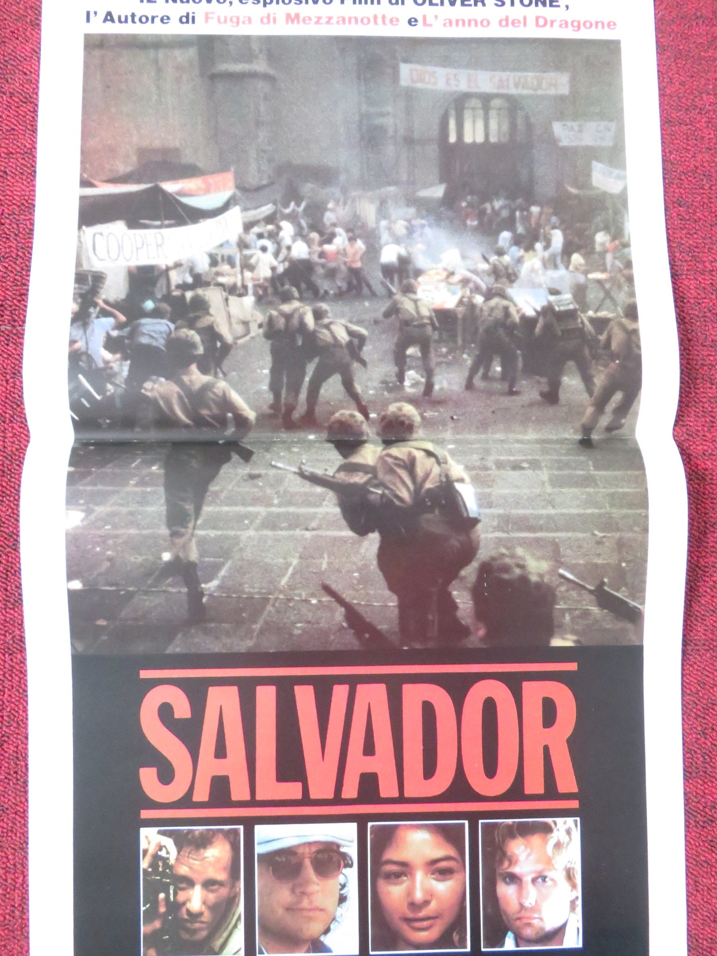 SALVADOR ITALIAN LOCANDINA POSTER JAMES WOODS JIM BELUSHI 1986