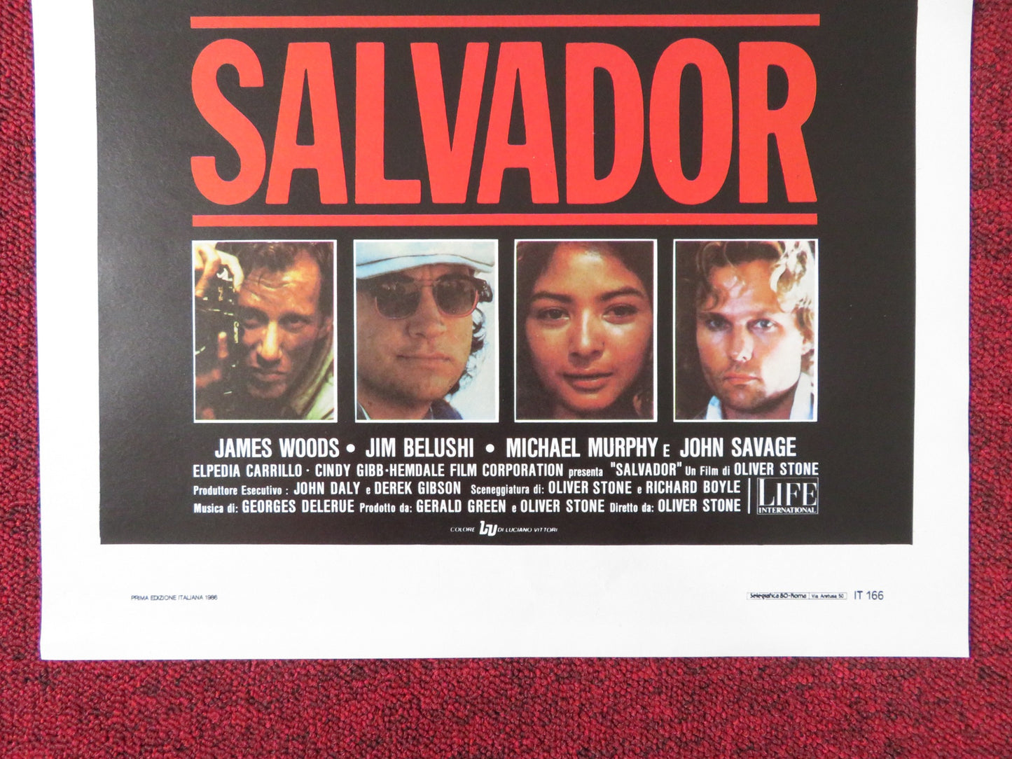 SALVADOR ITALIAN LOCANDINA POSTER JAMES WOODS JIM BELUSHI 1986