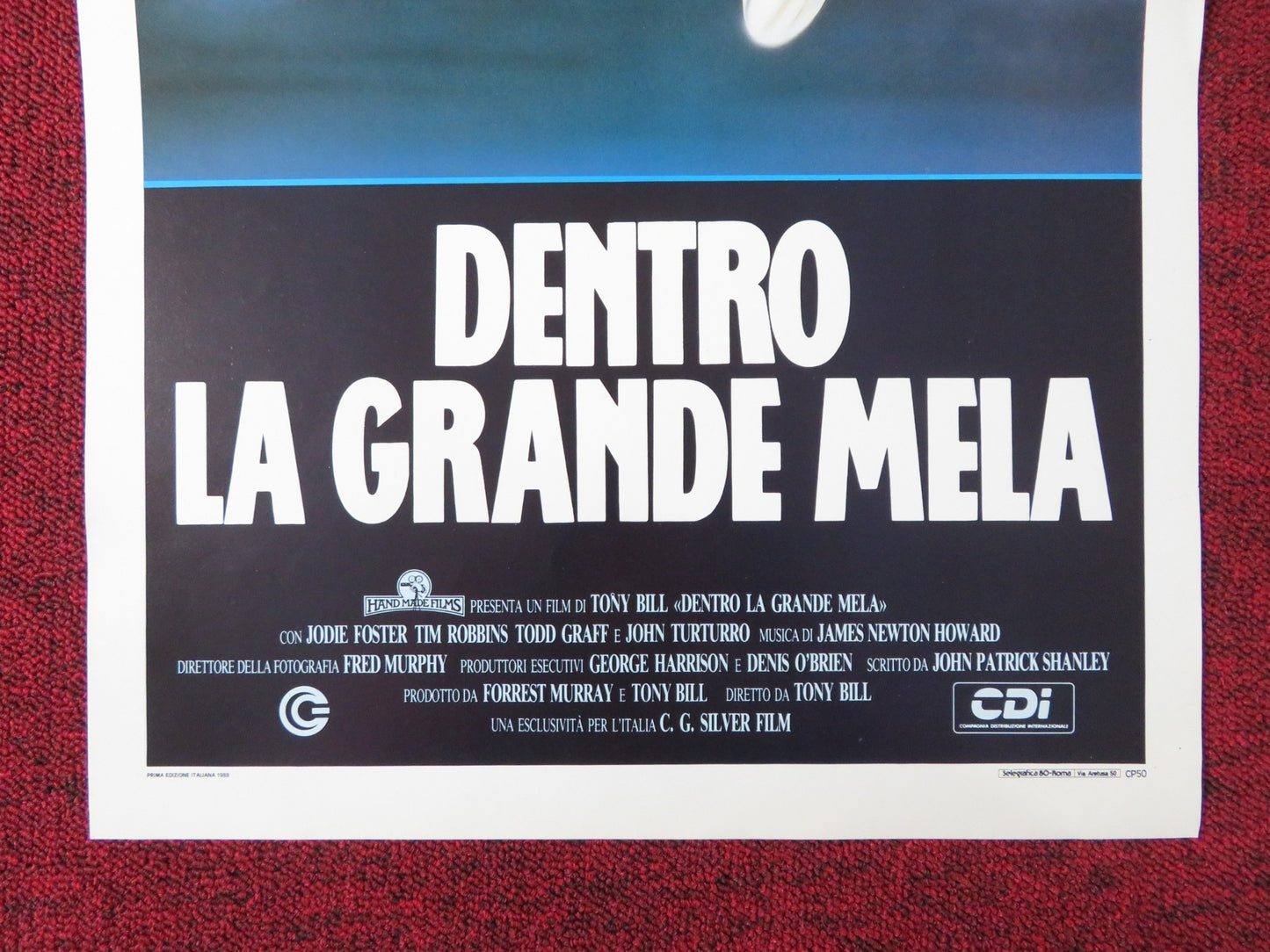 DENTRO LA GRANDE MELA / FIVE CORNERS ITALIAN LOCANDINA POSTER JODIE FOSTER 1988