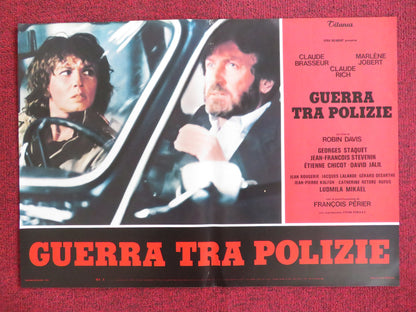 THE POLICE WAR - C ITALIAN FOTOBUSTA POSTER CLAUDE BRASSEUR MARLENE JOBERT 1980