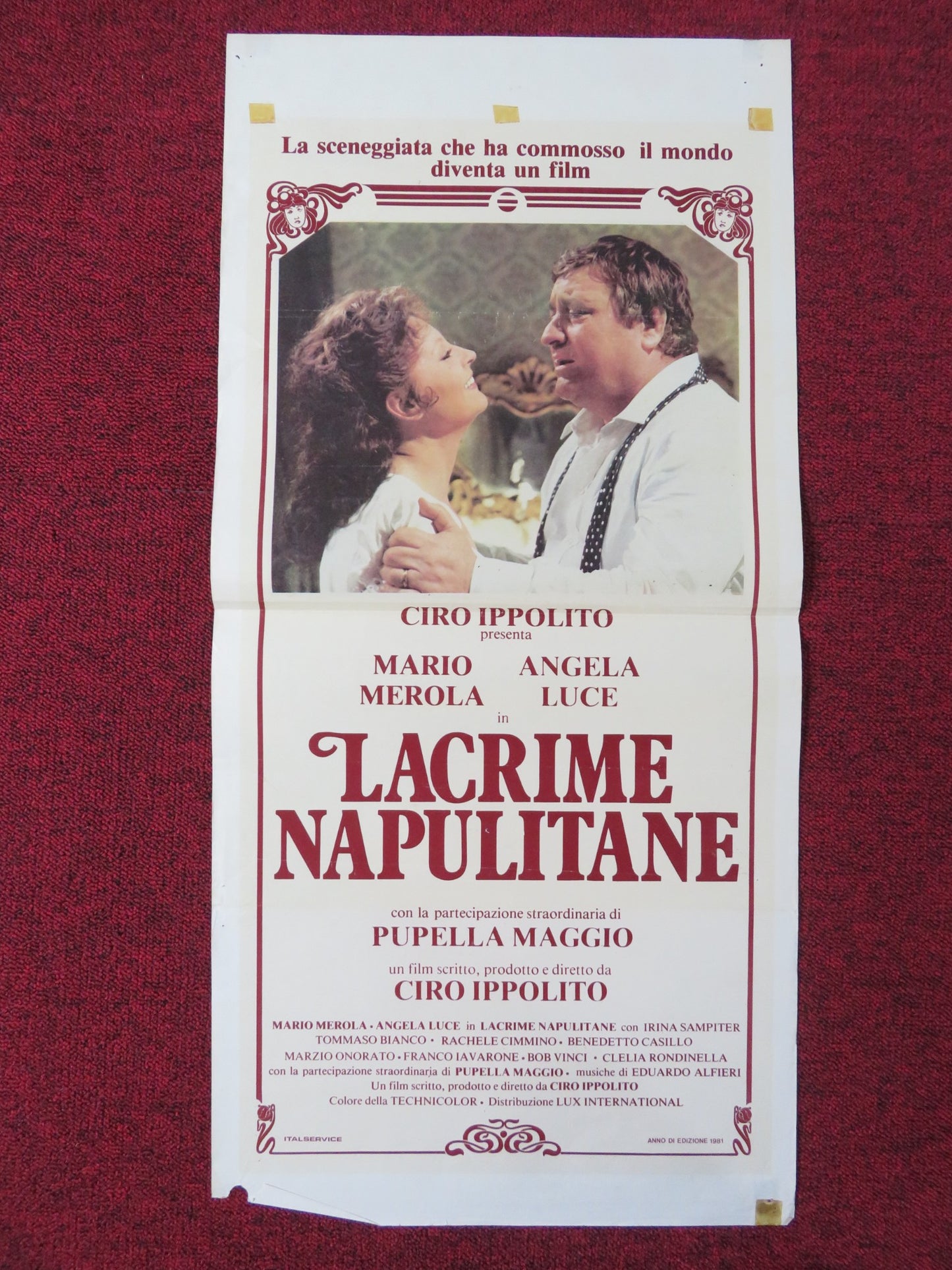 LACRIME NAPULITANE ITALIAN LOCANDINA POSTER MARIO MEROLA ANGELA LUCE 1981