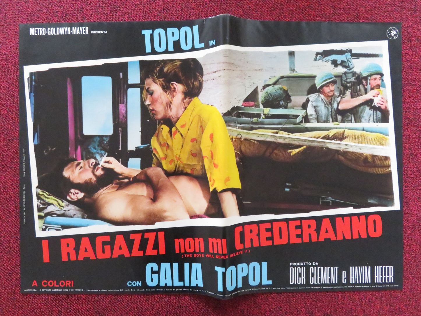 THE BOYS WILL NEVER BELIEVE IT - G ITALIAN FOTOBUSTA POSTER TOPOL CHANCE 1971