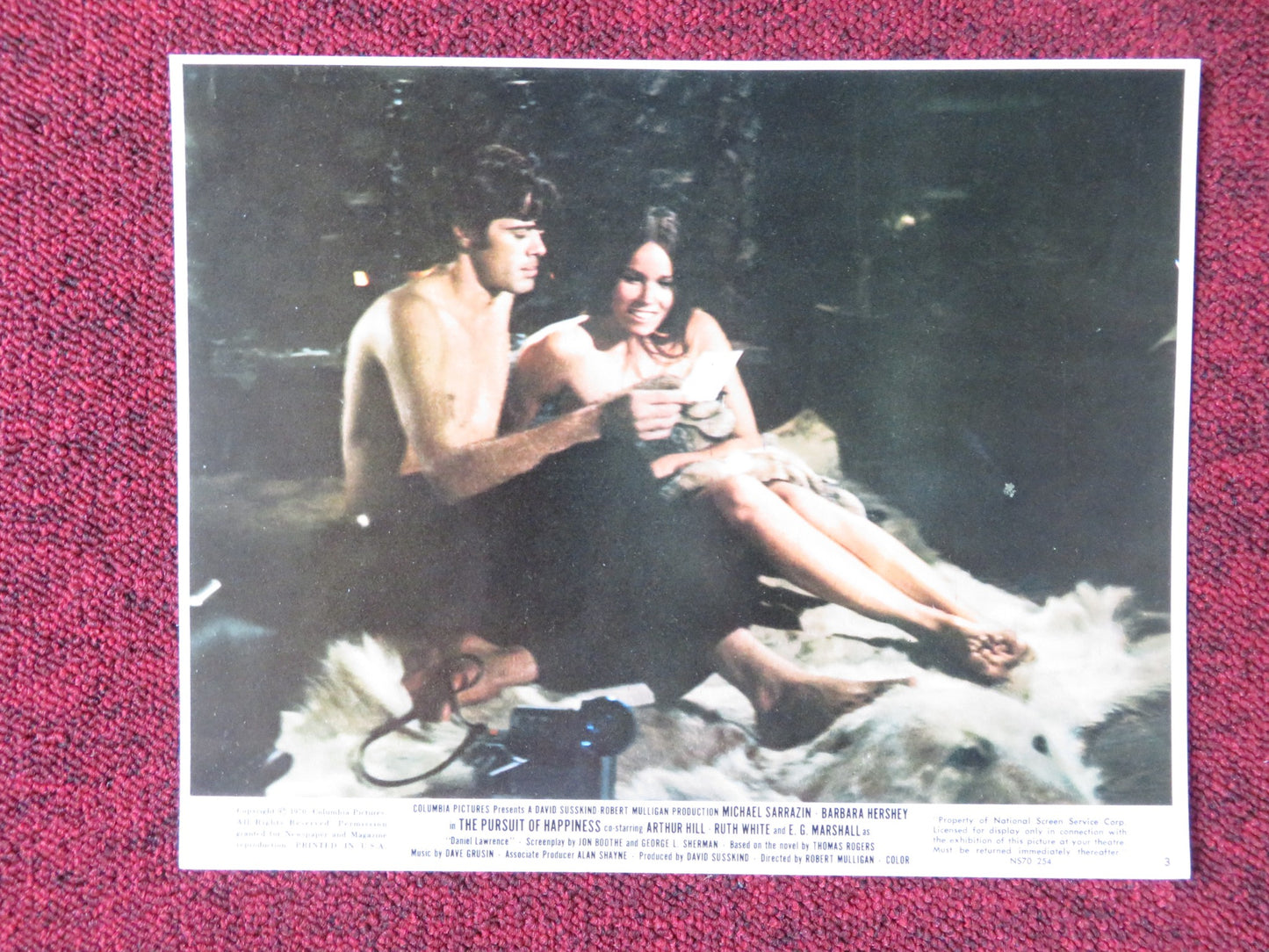 THE PURSUIT OF HAPPINESS - 3 LOBBY CARD- MICHAEL SARRZIN BARBARA HERSEHEY 1970