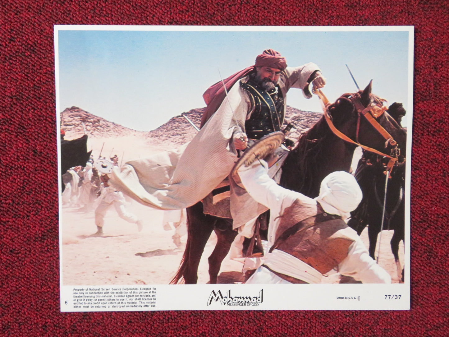 MOHAMMAD MESSENGER OF GOD - 3  LOBBY CARD- ANTHONY QUINN IRENE  PAPAS 1977