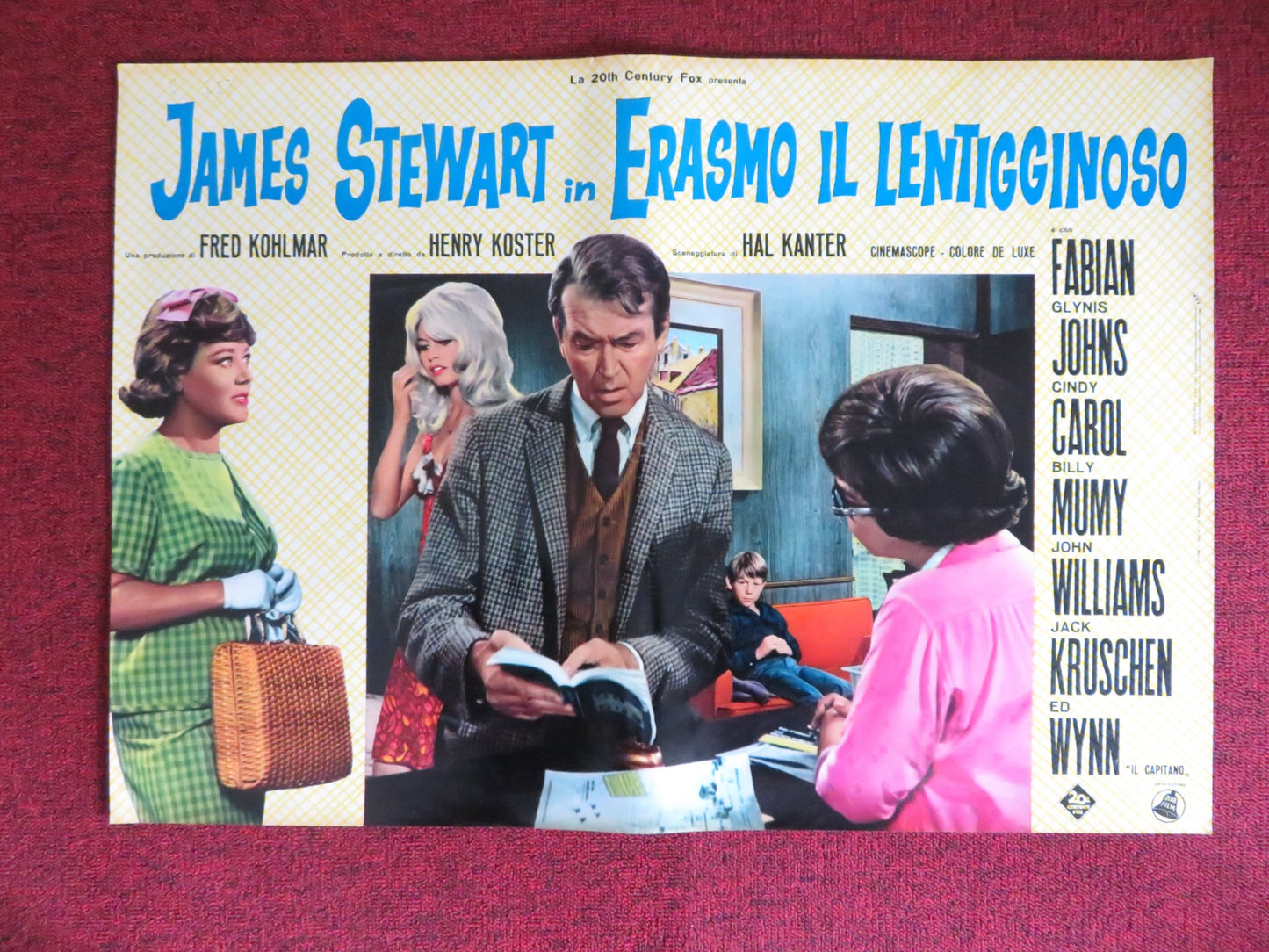 DEAR BRIGITTE - I ITALIAN FOTOBUSTA POSTER JAMES STEWART GLYNIS JOHNS 1965