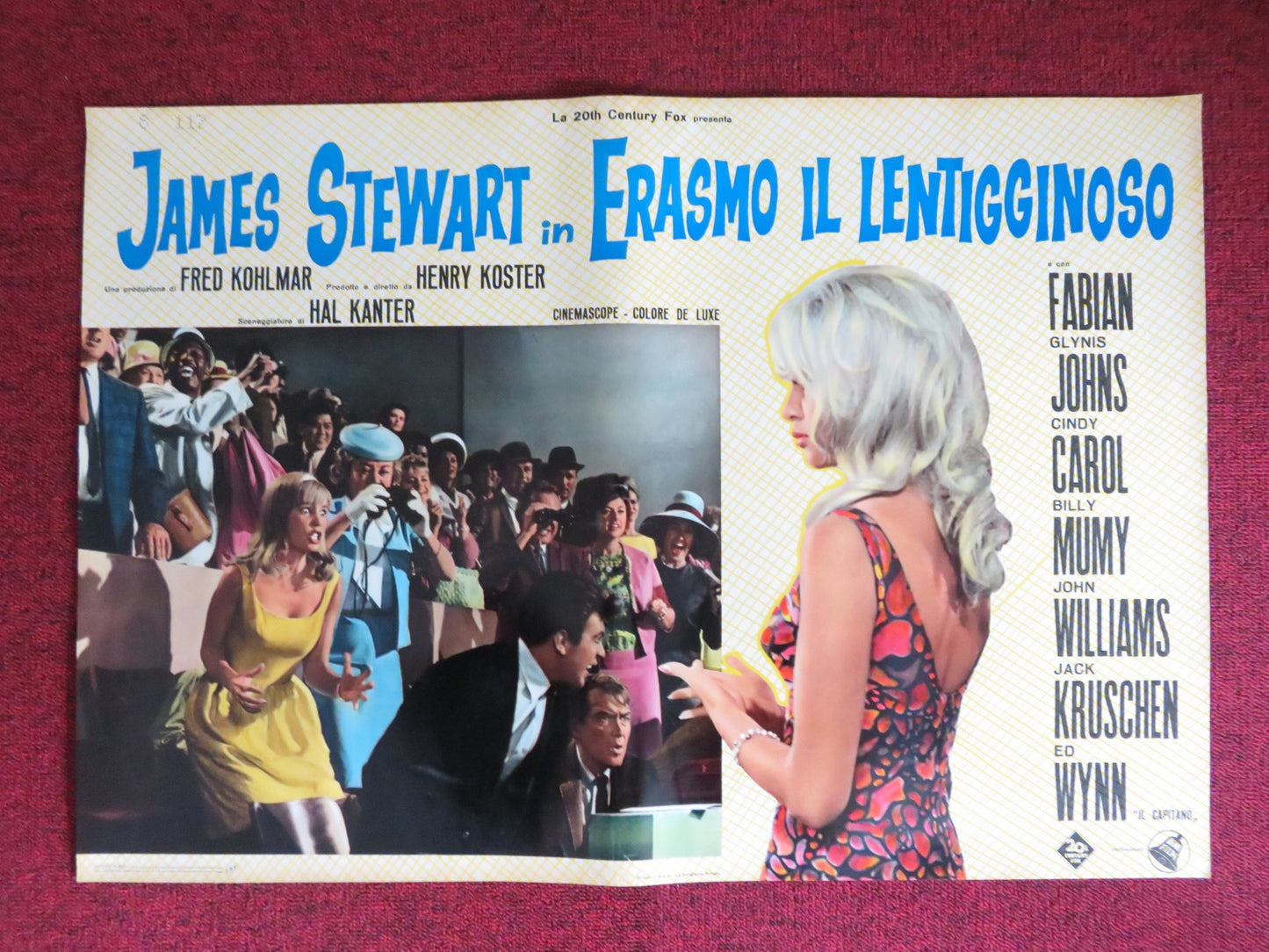 DEAR BRIGITTE - J ITALIAN FOTOBUSTA POSTER JAMES STEWART GLYNIS JOHNS 1965