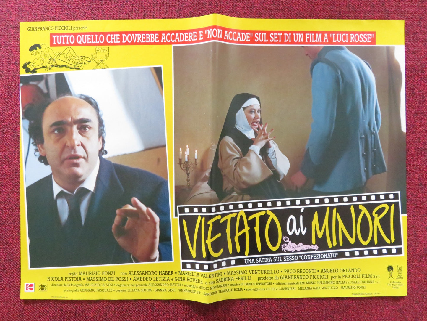 VIETATO AI MINORI - A ITALIAN FOTOBUSTA POSTER ALESSANDRO HABER VALENTINI 1992