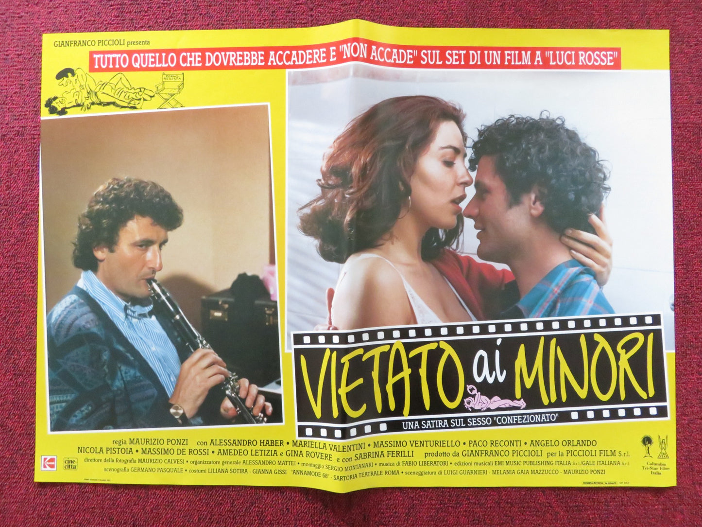 VIETATO AI MINORI - B ITALIAN FOTOBUSTA POSTER ALESSANDRO HABER VALENTINI 1992