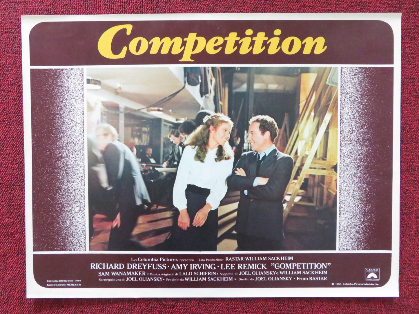 THE COMPETITION - D ITALIAN FOTOBUSTA POSTER RICHARD DREYFUSS AMY IRVING 1980