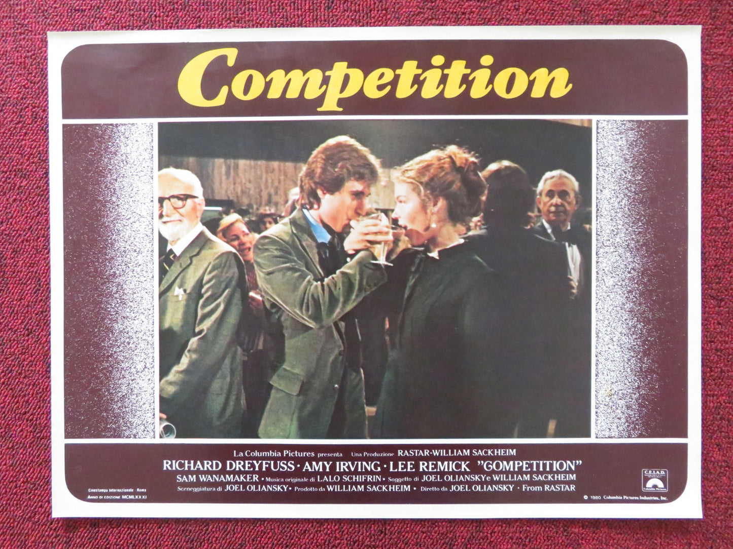 THE COMPETITION - H ITALIAN FOTOBUSTA POSTER RICHARD DREYFUSS AMY IRVING 1980