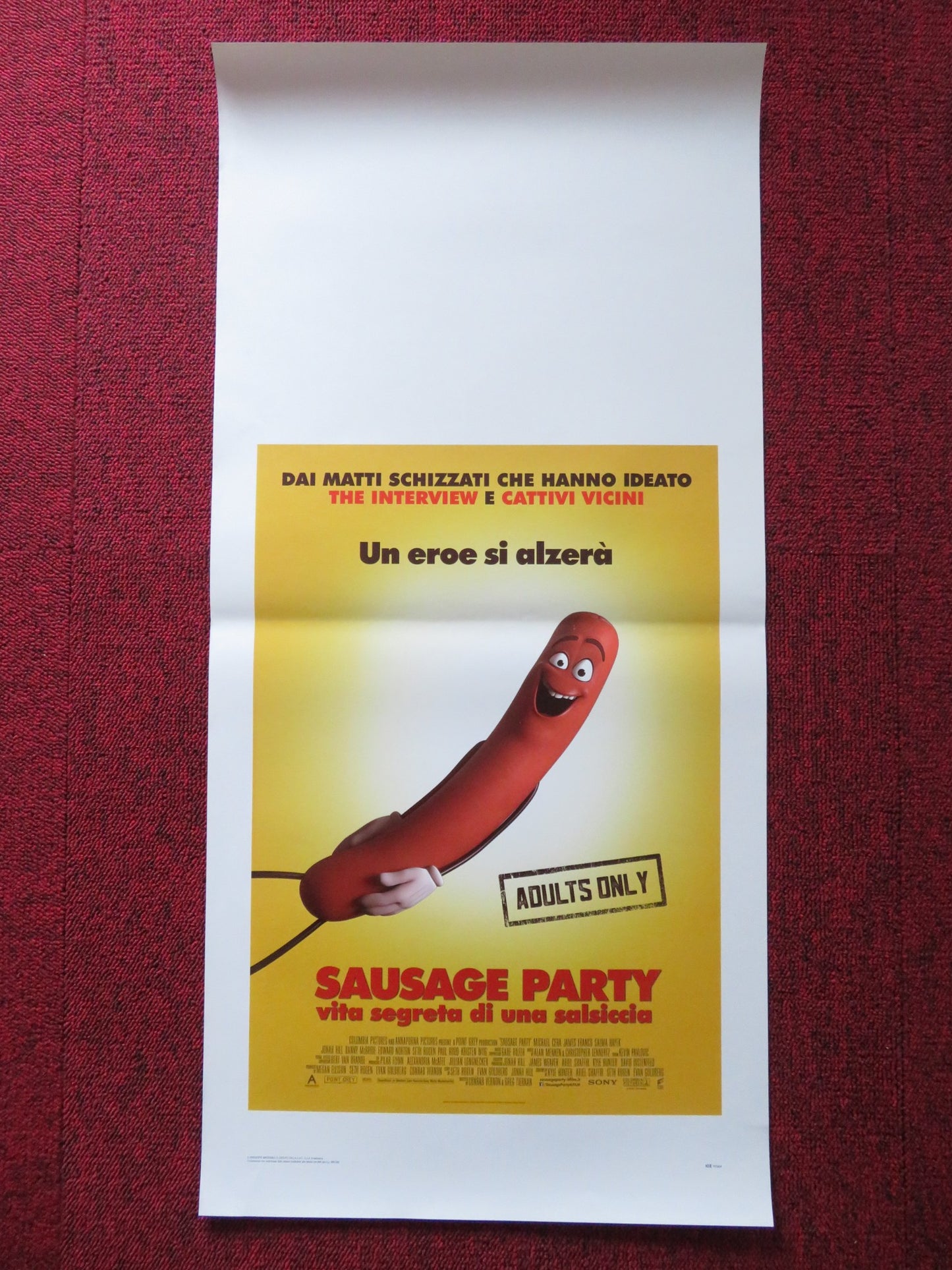 SAUSAGE PARTY ITALIAN LOCANDINA POSTER ALISTAIR ABELL IRIS APATOW 2016