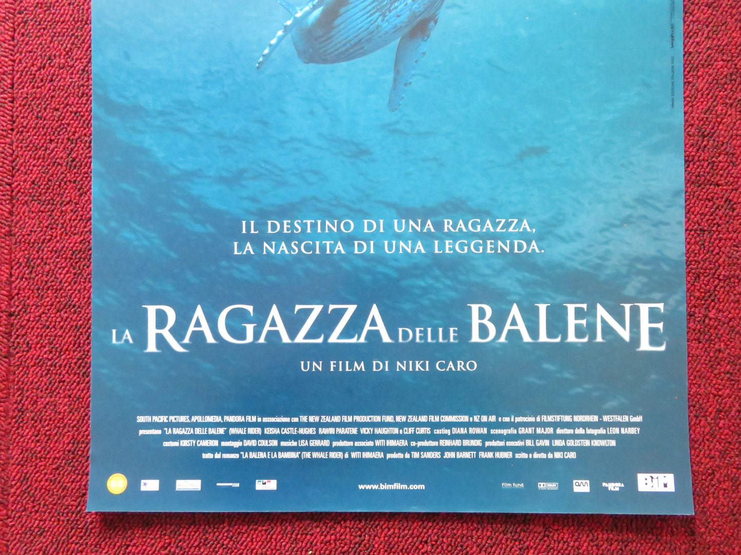 WHALE RIDER ITALIAN LOCANDINA POSTER KEISHA CASTLE-HUGHES RAWIRI PARATENE 2002