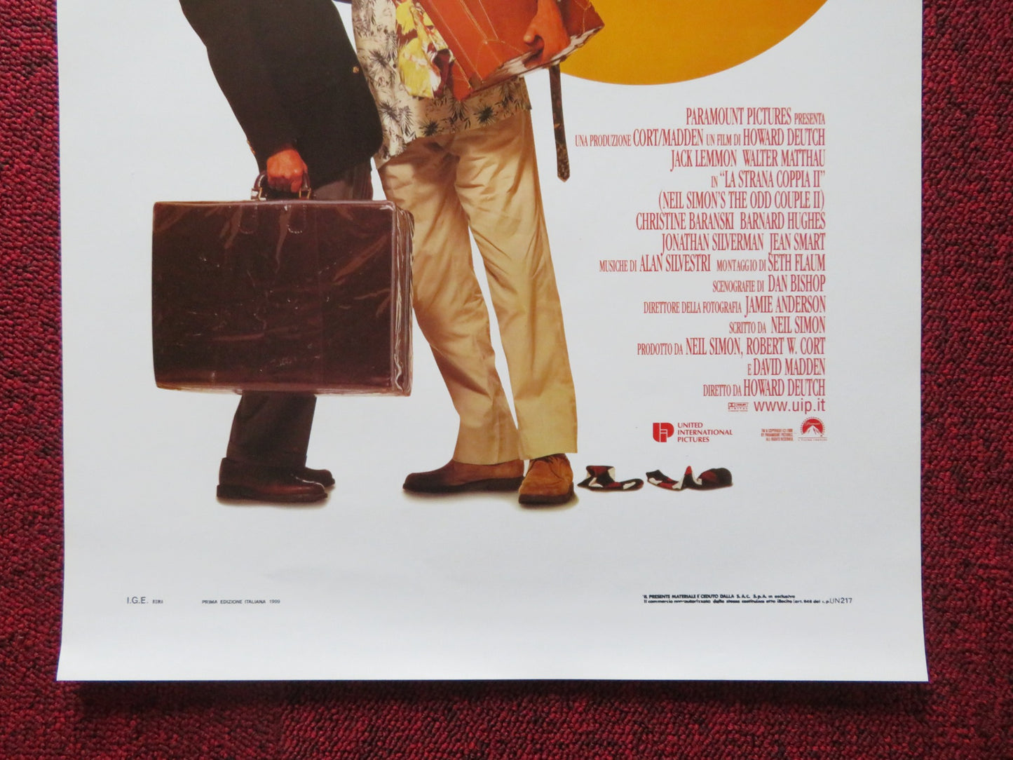 THE ODD COUPLE II ITALIAN LOCANDINA POSTER WALTER MATTHAU JACK LEMON 1998