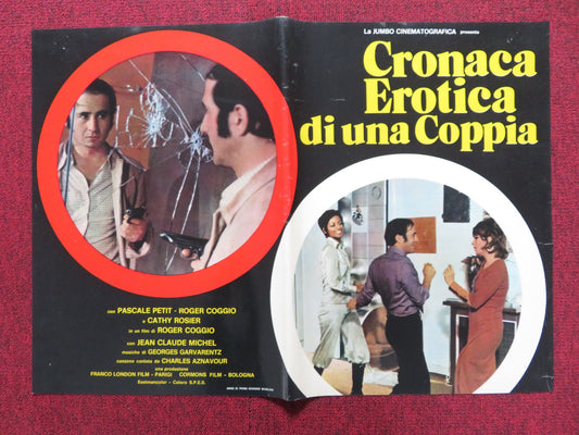 CHRONIQUE D'UN COUPLE - B ITALIAN FOTOBUSTA POSTER ROGER COGGIO P. PETIT 1972