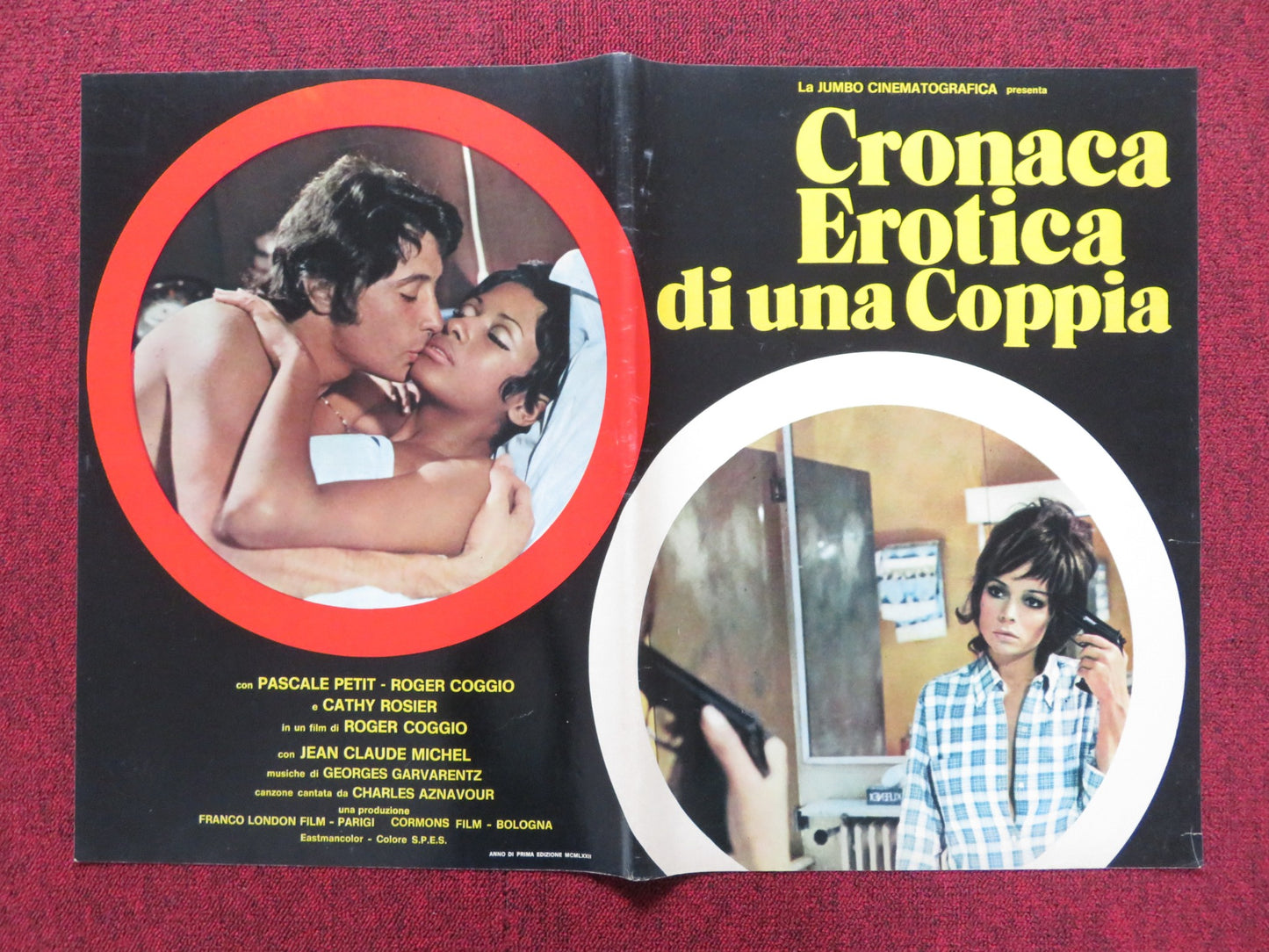 CHRONIQUE D'UN COUPLE - C ITALIAN FOTOBUSTA POSTER ROGER COGGIO P. PETIT 1972