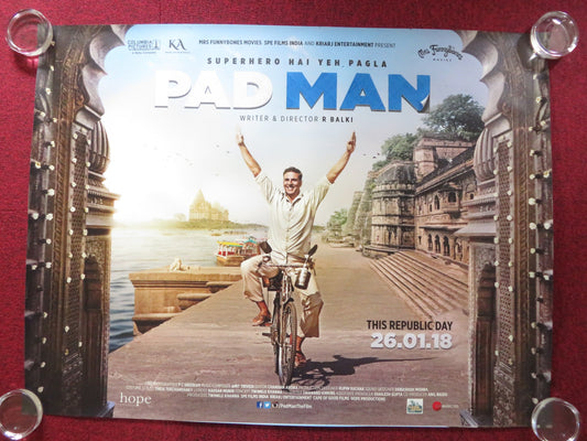 PAD MAN UK QUAD ROLLED POSTER AKSHAY KUMAR RADHIKA APTE 2018