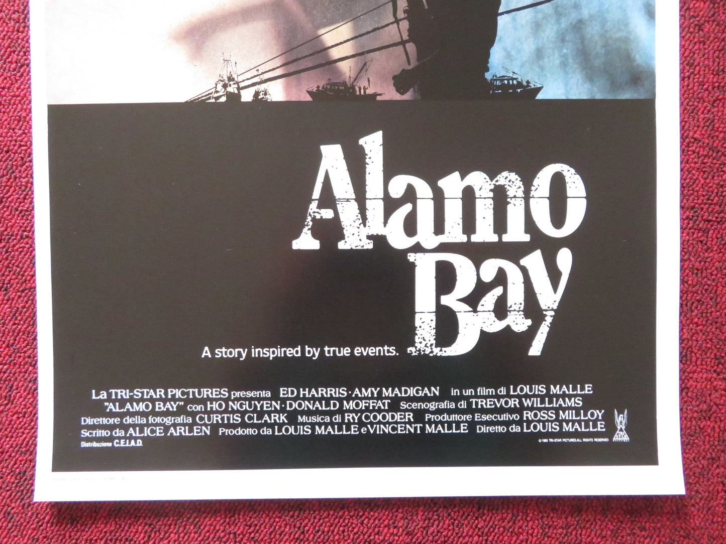 ALAMO BAY ITALIAN LOCANDINA POSTER AMY MADIGAN ED HARRIS 1985