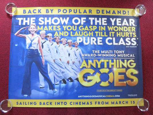 ANYTHING GOES UK QUAD ROLLED POSTER SUTTON FOSTER ROBERT LINDSAY 2021
