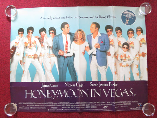 HONEYMOON IN VEGAS UK QUAD ROLLED POSTER JAMES CAAN NICOLAS CAGE 1992